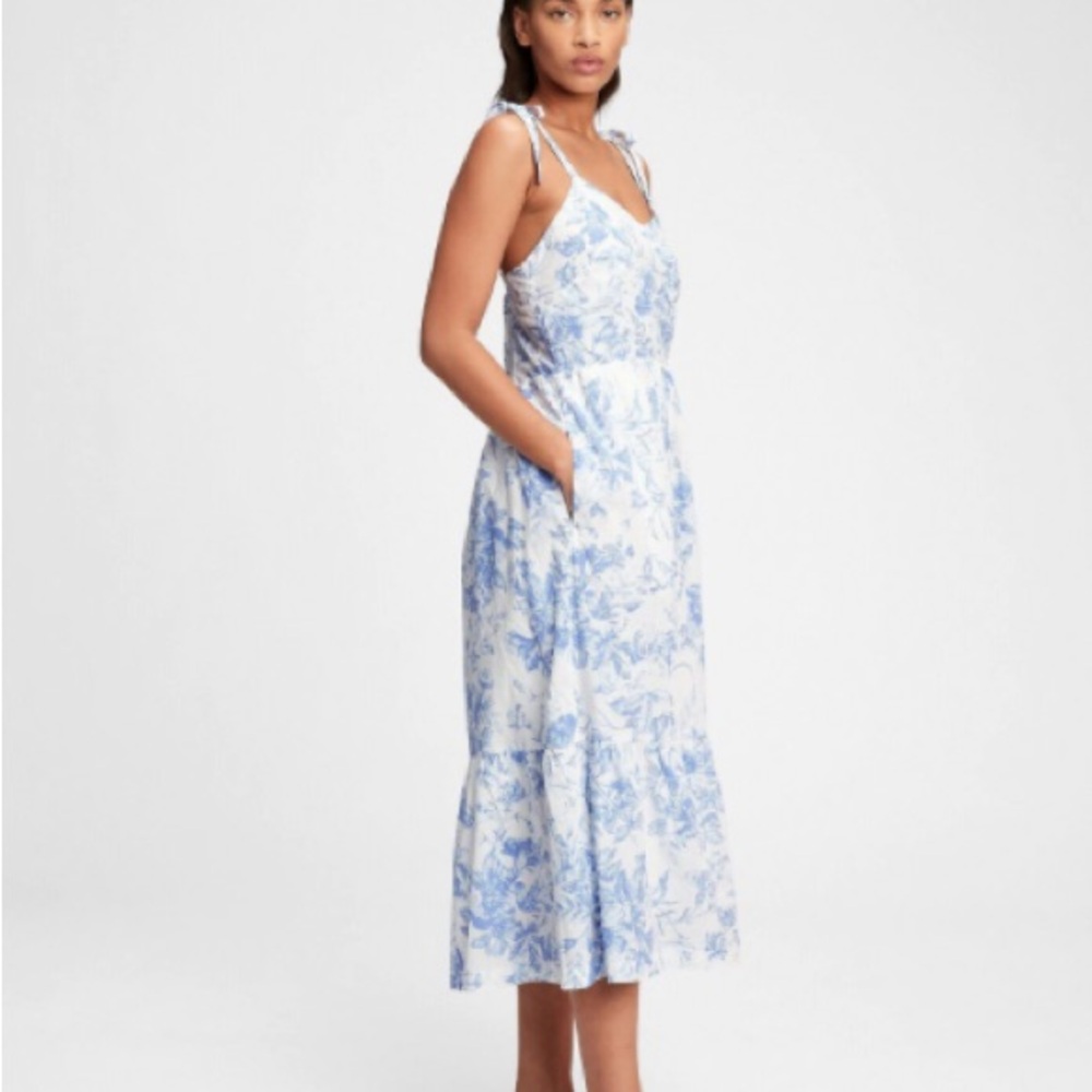 Derek Heart Blue and White Floral Maxi Dress